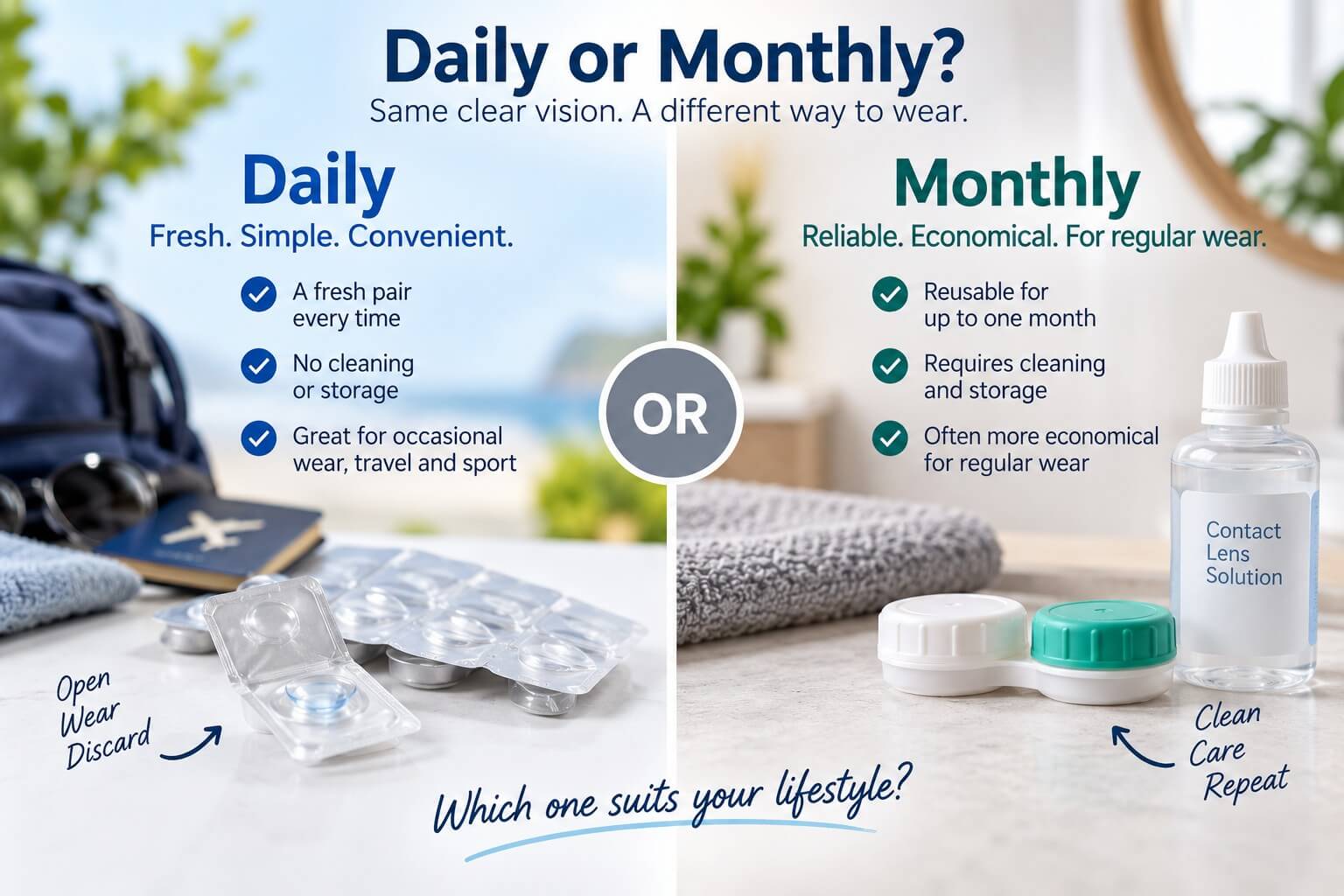 Daily contact lenses vs monthly contact lenses- which one will you choose?